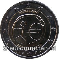 2 euromunt nederland 2009 EMU 10 Jaar